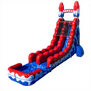 Tobogán Acuático Inflable Gigante de PVC Comercial Rojo y Azul de 20 Pies de Altura, 10x3.5x6 Metros, para Adultos y Niños al Aire Libre - Product Image 1