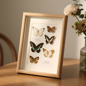 Wooden hollow three-dimensional <b>photo</b> <b>frame</b>, real butterfly specimen <b>frame</b>, DIY handmade insect and plant immortal specimen pain - Product Image 4
