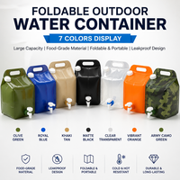 Sac à eau pliable en PE avec poignée de transport et robinet réglable pour une utilisation en extérieur