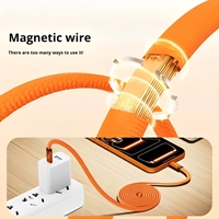 Câble TKT magnétique rétractable Type-C vers Type-C, gaine tressée, charge rapide 3A, transfert de données 480 Mbps, certifié MFi, 1 m pour iPhone