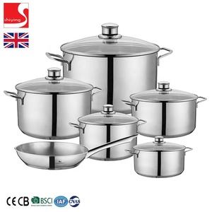 SY-Kitchenware Stainless Steel Set of Pans 3-Piece 16cm 18cm 20cm <strong>Saucepans</strong> Vented Glass Lids <strong>Induction</strong> - Product Image 2