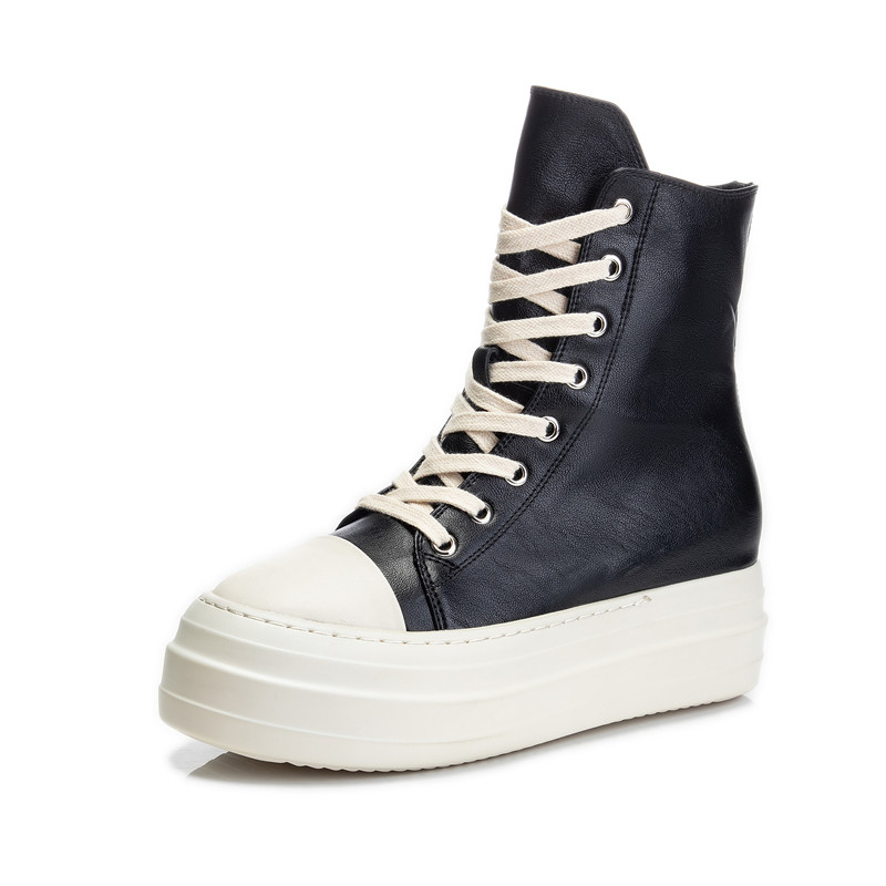 Casual Canvas Shoes Luxury Trainers Ankle Lace Up Women Sneaker Zip  Hip Hop Streetwear Flat Chunky Sneaker Shoes