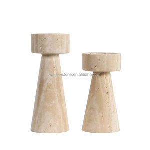 شمعدان كرة عربية رمضانية مبخرة خشبية رخامية من الحجر الجيري شمعدان - Product Image 1