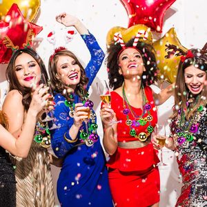 زخارف حفلات الكرنفال ، قلادة كرنفال كبيرة الخرز ، ماردي غرا للنساء والرجال مستلزمات كرنفال الأطفال - Product Image 4