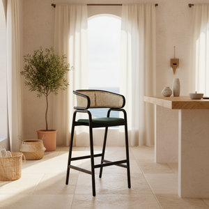 Silla <span class=keywords><strong>de</strong></span> Barra Moderna <span class=keywords><strong>de</strong></span> Mediados <span class=keywords><strong>de</strong></span> Siglo, <span class=keywords><strong>de</strong></span> Madera Sólida, Ecológica y Duradera, Tapizada, con Reposabrazos Curvos, para Uso Comercial y Residencial - Product Image 2