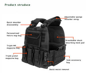 Heren Verstelbare Ademende Modulaire Plaat Drager Tactische Vest Voor Volwassenen Training Veiligheidsgordel - Product Image 6