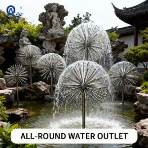 Fuente Comercial de Acero Inoxidable Water Crown, Diseño Moderno, Boquilla Grande Tipo Diente de León, Difusor de Niebla, Decoración para Jardín y Parque - Product Image 3