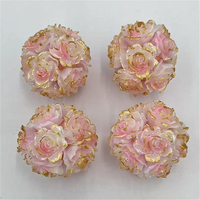 Perles en argile en forme de rose à bords dorés lumineux, perles fantaisie scintillantes pour stylos à perles et loisirs créatifs DIY