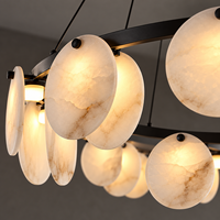 Lustre suspendu artistique en métal et albâtre pour salon, salle à manger, hôtel - Prix usine de gros