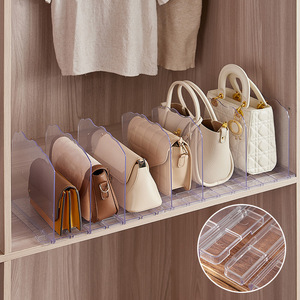 <b>Transparent</b> Divider <b>Bag</b> Rack White 4 Layers Standing Type For Wardrobe Storage - Product Image 2