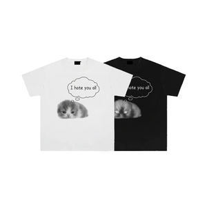 T-shirt Unisex Vintage in Puro Cotone con Stampa 'I Hate Your Original' Divertente e Carina, Maniche Corte, Vestibilità Ampia, Resistente allo Sbiadimento - Product Image 3