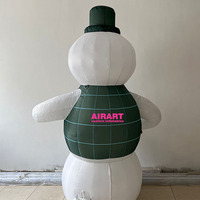 Bonhomme de neige victorien gonflable avec parapluie, taille personnalisée, personnage de dessin animé de Noël gonflable, bonhommes de neige gonflables