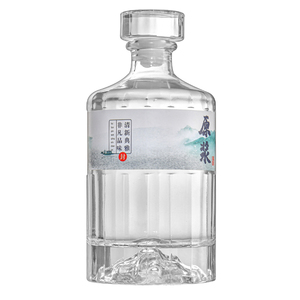 Di alta qualità chiaro vulcano a forma di alta selce bottiglia di vetro 250ml/500ml per Vodka Brandy vino <span class=keywords><strong>e</strong></span> Tequila con tappo di vetro - Product Image 3
