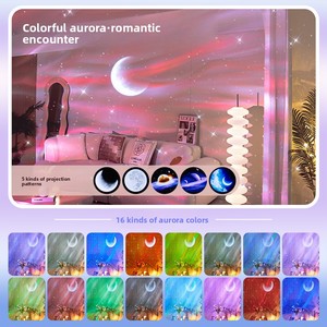 Projecteur Lampe Ciel Étoilé Aurores Boréales avec Haut-Parleur, Veilleuse Musicale pour le Sommeil, Ambiance Glaciale, Télécommande ABS - Product Image 3