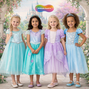 Robe de <span class=keywords><strong>princesse</strong></span> sirène prête à être expédiée, doublure en coton, soldes, costume d'<span class=keywords><strong>Ariel</strong></span> pour filles, livraison rapide, anniversaire - Product Image 4