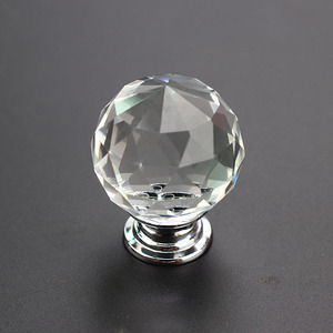 GQK Diamond Crystal Glass Clear Gabinete Manija Perillas de puerta de vidrio de lujo - Product Image 6