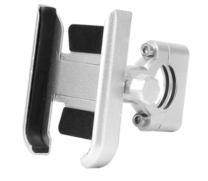 Support de téléphone pour guidon en alliage d'aluminium Support de téléphone universel pour vélo et moto Support pour téléphone Motorcy Silvercolor - Product Image 1