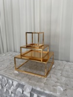 Ensemble de 3 supports à gâteau ronds en métal doré pour la décoration de mariage et de fête d'anniversaire, outils pour la présentation de gâteaux