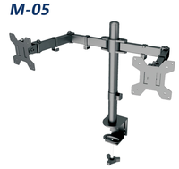 Soporte de Escritorio para Dos Monitores, Ajustable en Altura, con Movimiento Completo, Inclinación y Giro, para Pantallas de Oficina de 17-32 Pulgadas