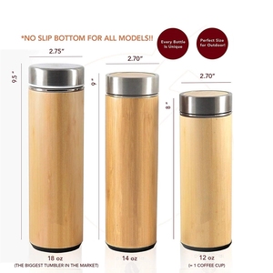 350ml 420ml 500ML Double Paroi En Acier Inoxydable Tout Boisson Gobelet De Voyage Fiole Thermique Tasse De Voyage En Bambou <span class=keywords><strong>Avec</strong></span> <span class=keywords><strong>Infuseur</strong></span> À Thé - Product Image 3