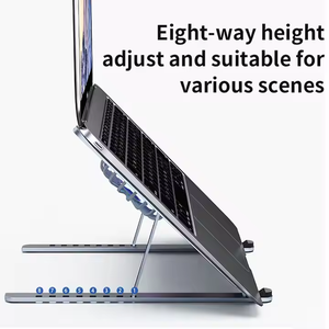 Ergonomic Height <b>Stands</b> Portable Aluminium Cooling Pads <b>Laptop</b> <b>Stand</b> Wholesale OEM <b>Adjustable</b> Foldable Tablet With Dual USB Fans - Product Image 4