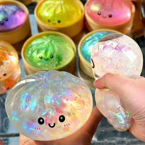 Hot Selling Glitter Squishy Dumpling Mystery <b>Large</b> Rainbow Food Bao Bun Blind <b>Box</b> Squishies Stress - Product Image 1