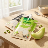 Pochettes souples à bec verseur de qualité alimentaire pour lait de soja et boissons, sacs anti-fuite résistants à la chaleur avec impression personnalisée