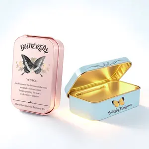 OEM ODM manufacture scatola latta gift silver square hinge candy tin case packaging metal small wholesale Custom tin can/box