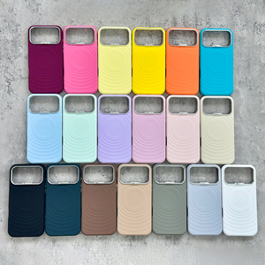Funda Trasera de Silicona con Diseño Simple de Ondas S123 para iPhone 15 16 17 Pro Max, con Marco Metálico para la Cámara - Product Image 6