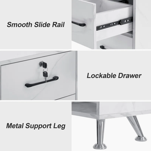 L-hình góc Vanity trang điểm bàn làm móng tay bảng với có thể khóa ngăn kéo phong phú Nail bàn với một số ngăn kéo Nail trang điểm bảng - Product Image 3