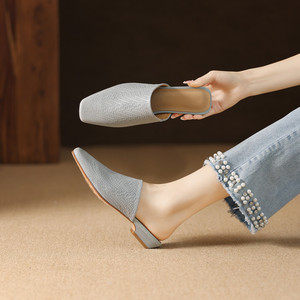 Nouvelles pantoufles d'été brodées, antidérapantes, à enfiler, style tendance - Product Image 5