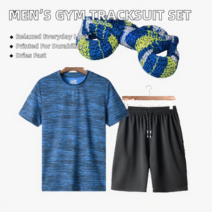 Wholesale Custom Summer Casual Gym <b>Joggers</b> Sport Wear 2-Piece <b>Oversized</b> Sports Sets Men's Fitness Tracksuits Knitted Quick Dry - Product Image 2