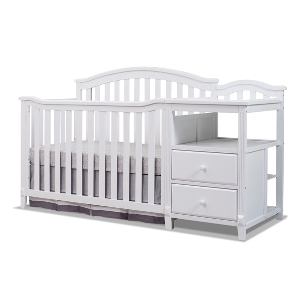 bed with baby bed attached