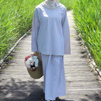 Ensemble jupe et chemisier Abaya en coton modeste pour femmes Willson, vêtements islamiques traditionnels pour musulmanes, jupe longue pour le printemps
