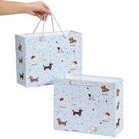 Sacs cadeaux de luxe recyclables pour chiots, personnalisables, en carton, avec poignées, impression numérique