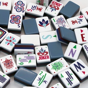 Populares fichas de mahjong americanas de acrílico azul claro, estilo moderno, modelo Vancor 173, hechas a medida, <span class=keywords><strong>para</strong></span> 4 jugadores, en capas. - Product Image 1