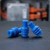 963142-3 Faisceau de câblage automobile à 1 cavité, à un seul conducteur, avec joint en silicone bleu lubrifié à l'huile, TE Connectivity