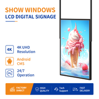 43 colgante de pared de doble cara 3000NITs señalización Digital y pantalla LCD ventana tienda tótem pantalla ventana frente publicidad reproductor