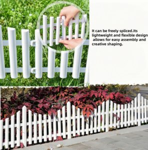 Lightweight Flexible Waterproof Eco-Friendly Easily Assembled Customized Color Garden <b>Plastic</b> Picket Fence Panels (L60cm*H32cm) - Product Image 4