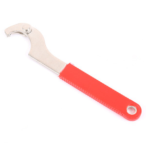 Clé à crochet Yueli en métal pour réparation de boîtier de pédalier de vélo, poignée rouge avec trou pour rangement et accès facile - Product Image 1