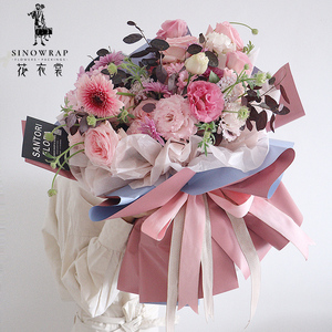 <span class=keywords><strong>Papier</strong></span> d'emballage pour fleurs de haute qualité, 58*58CM, plastique double face, 2 tons, mat, très vendu - Product Image 3