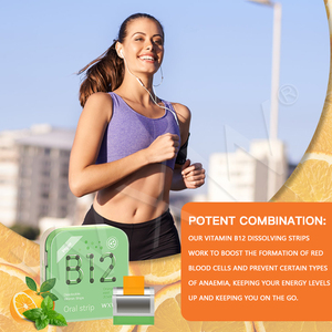 Venta de fábrica, tiras de disolución oral de vitamina B12 confiables, tiras de suplemento de vitaminas de disolución rápida, tira oral con sabor - Product Image 5