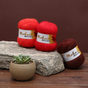 50 g de hilo de mezcla de lana <span class=keywords><strong>Mohai</strong></span> suave, transpirable y ecológico, perfecto para bolsos hechos a mano, pinzas para el cabello y más - Product Image 2