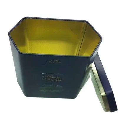 hexagonal tin can customize tin box for tea packing