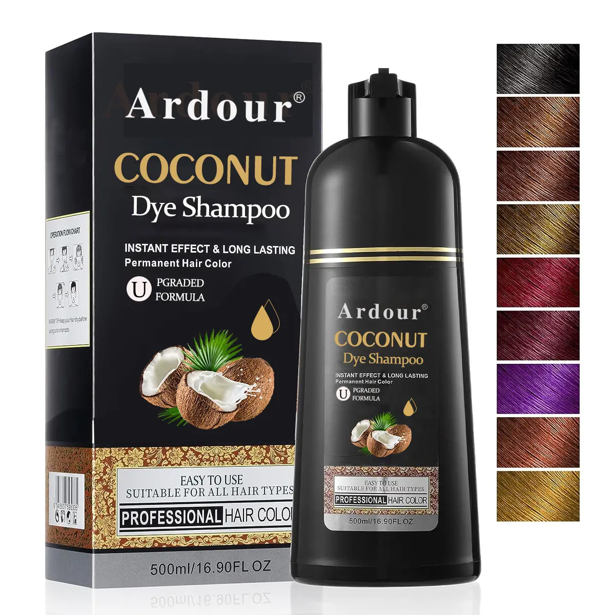 Private Label Groothandel Gratis Ammoniak Cover Grijs Haar Biologische Natuurlijke Kruiden Thuis Gebruik Permanente Zwarte Haarverf Kleur Shampoo