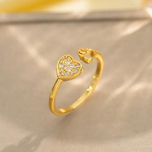 Bague en zircon sertie <span class=keywords><strong>de</strong></span> diamants pleine brillance, version coréenne, pour femmes, ouverture <span class=keywords><strong>de</strong></span> la bague réglable, accessoire <span class=keywords><strong>de</strong></span> mode célèbre sur Internet - Product Image 5