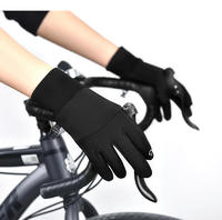 Guantes de Ciclismo de Invierno Unisex, Resistentes al Viento, Impermeables, Forrados con Forro Polar Cálido, Pantalla Táctil, Antideslizantes, de Cuero, Dedos Completos, Estilo Pull-On