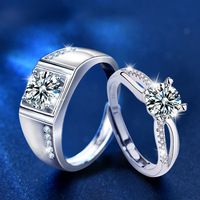 Bijoux de mode bagues en argent sterling 925 diamant classique Moissanite bague de fiançailles pour les amoureux