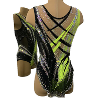 Robe de justaucorps pour filles, patinage artistique, gymnastique, roller, danse, ballet, costume de danse pour compétition de patinage artistique, strass