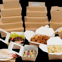 Boîte à lunch en papier kraft jetable personnalisée pour la restauration